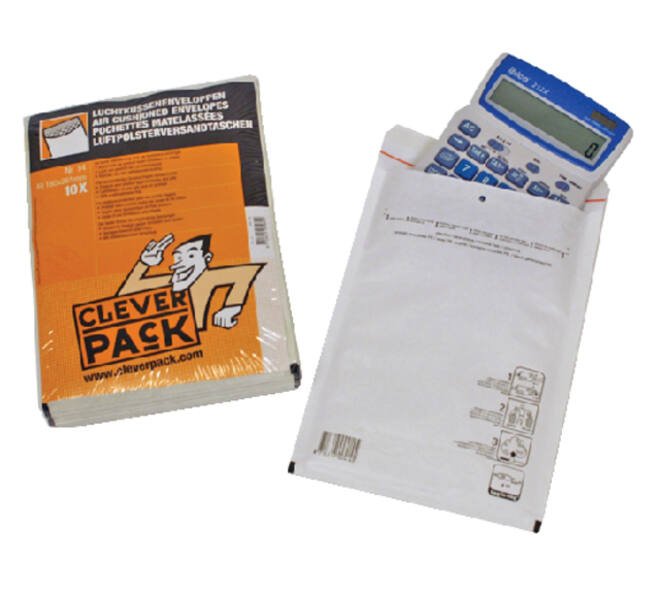 Envelop CleverPack luchtkussen nr14 180x265mm wit pak à 10 stuks