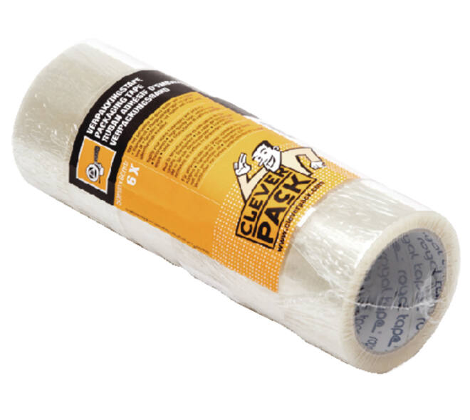 Verpakkingstape CleverPack 48mmx66m transparant PP pak à 6 rollen