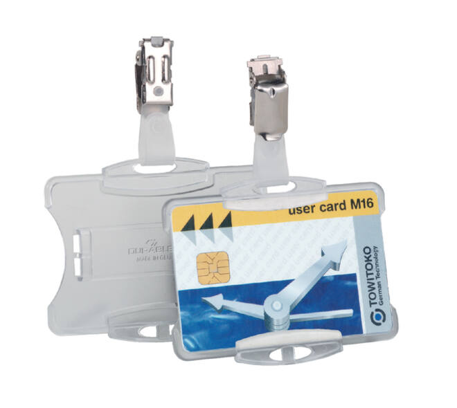 Veiligheidspashouder Durable 8118 open met clip 54x85mm