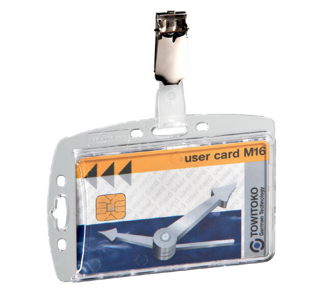 Veiligheidspashouder Durable 8005 dicht met clip 54x85mm
