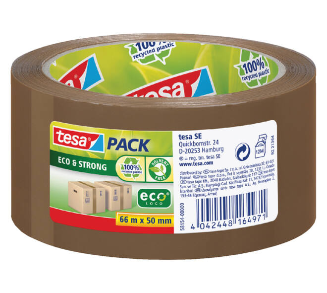 Verpakkingstape tesapack® Eco & Strong 66mx50mm bruin