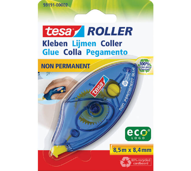 Lijmroller tesa® ecoLogo® niet permanent op blister