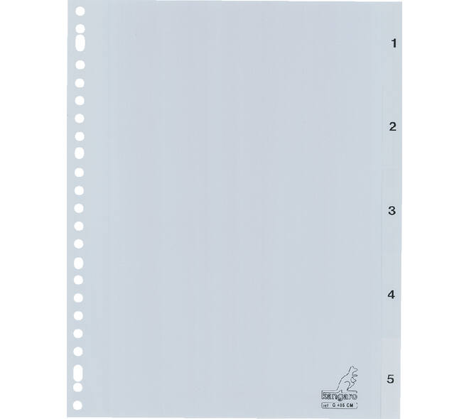 Tabbladen Kangaro 23-gaats G405CM 1-5 genummerd grijs PP