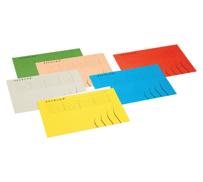 Vouwmap Secolor A4 100% gerecycled karton 250gr geel