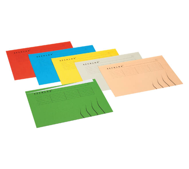 Vouwmap Secolor met tabrand A4 100% gerecycled karton 250gr Groen
