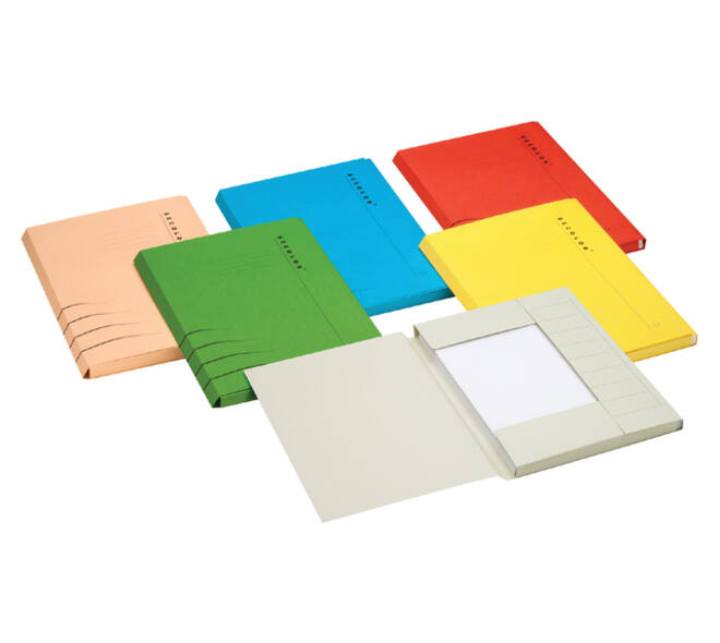 Dossiermap Secolor folio 3 klep 100% gerecycled karton 250 gr geel