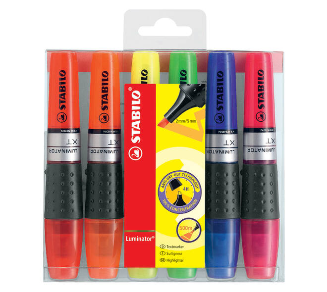Markeerstift STABILO Luminator XT 71/6 assorti etui à 6 stuks