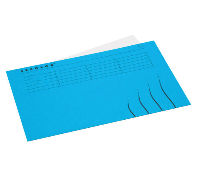 Vouwmap Secolor Folio 100% gerecycled karton 250gr blauw