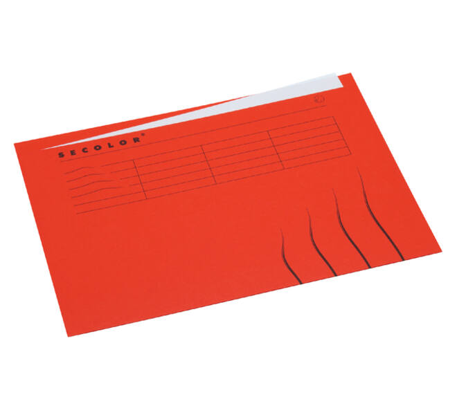 Vouwmap Secolor met tabrand A4 100% gerecycled karton 250gr Rood