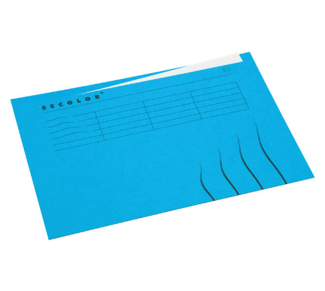 Vouwmap Secolor met tabrand A4 100% gerecycled karton 250gr Blauw