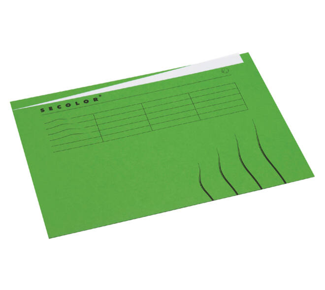Vouwmap Secolor met tabrand A4 100% gerecycled karton 250gr Groen