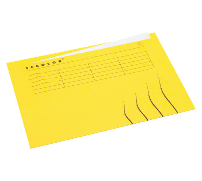Vouwmap Secolor met tabrand A4 100% gerecycled karton 250gr Geel