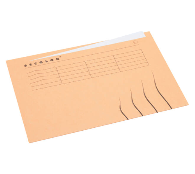 Vouwmap Secolor met tabrand A4 100% gerecycled karton 250gr Beige