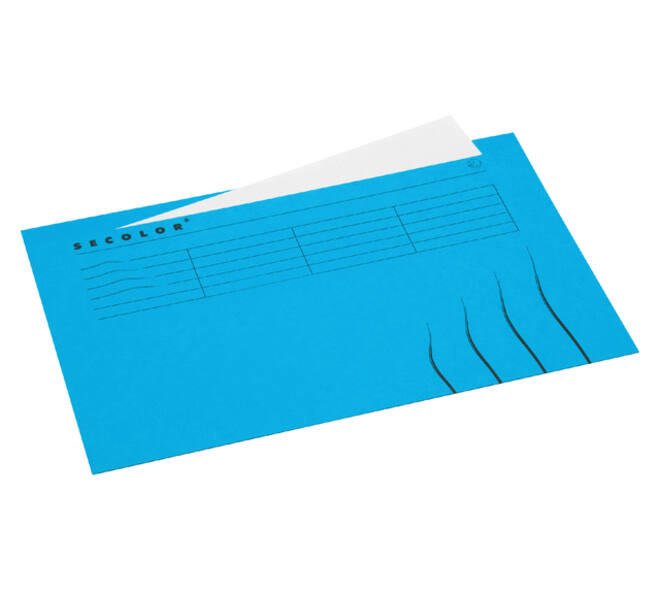 Vouwmap Secolor met tabrand Folio 100% gerecycled karton 250gr Blauw