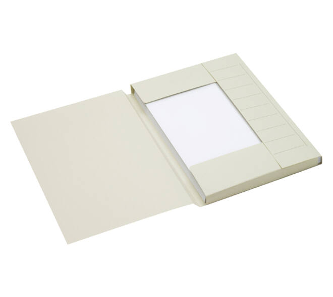 Dossiermap Secolor A4 3 kleppen 100% gerecycled karton 250 gr grijs