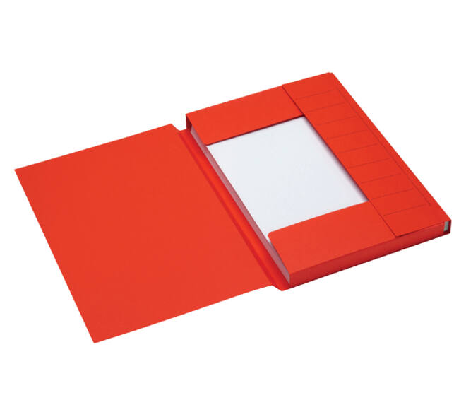 Dossiermap Secolor A4 3 kleppen 100% gerecycled karton 250 gr rood