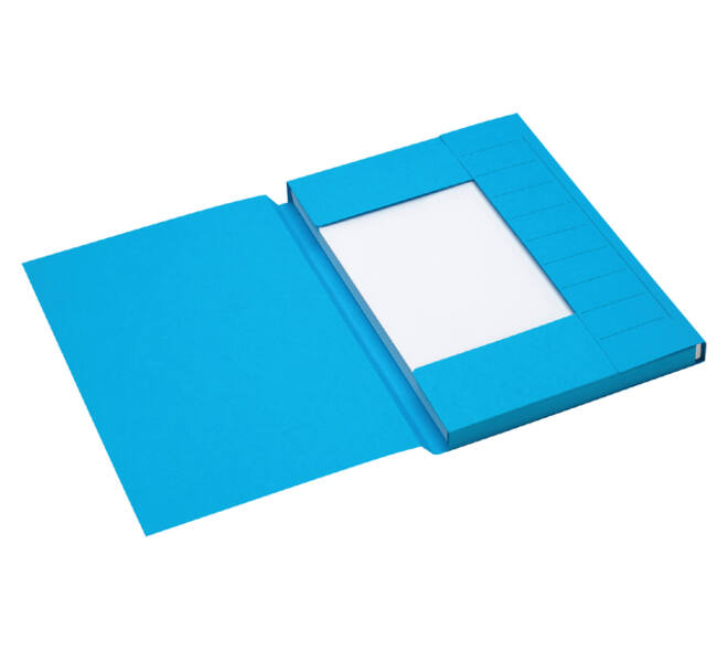 Dossiermap Secolor A4 3 kleppen 100% gerecycled karton 250 gr blauw