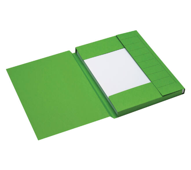 Dossiermap Secolor A4 3 kleppen 100% gerecycled karton 250 gr groen