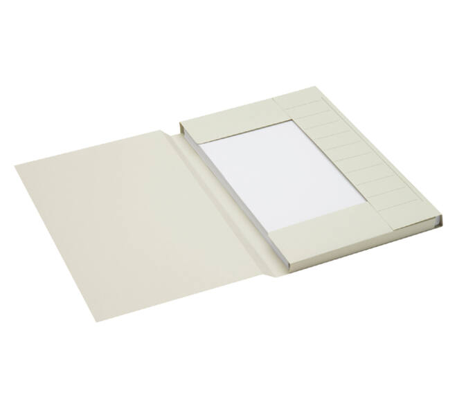 Dossiermap Secolor folio 3 klep 100% gerecycled karton 250 gr grijs