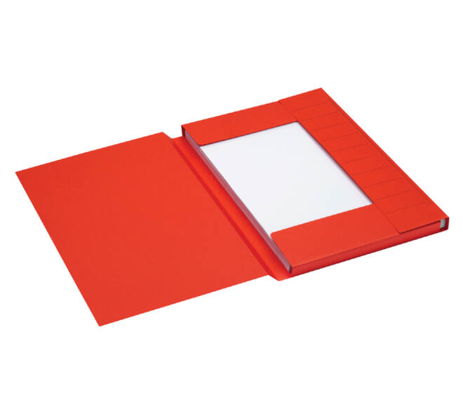 Dossiermap Secolor folio 3 klep 100% gerecycled karton 250 gr rood