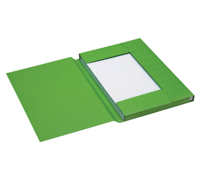 Dossiermap Secolor folio 3 klep 100% gerecycled karton 250 gr groen