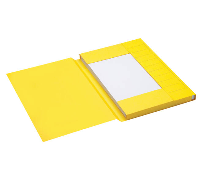 Dossiermap Secolor folio 3 klep 100% gerecycled karton 250 gr geel