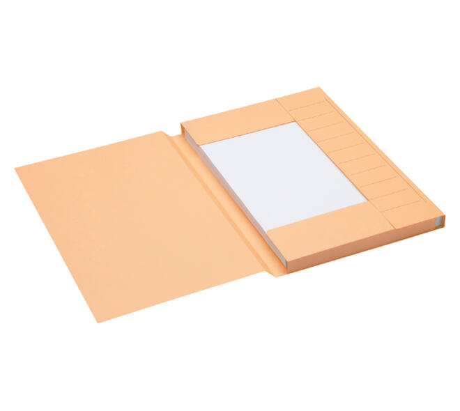 Dossiermap Secolor folio 3 klep 100% gerecycled karton 250 gr chamois