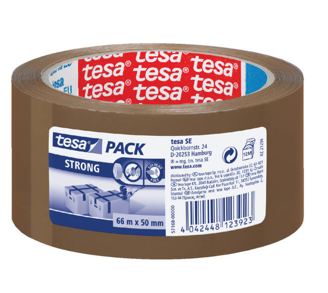 Verpakkingstape tesapack® Strong 66mx50mm PP bruin