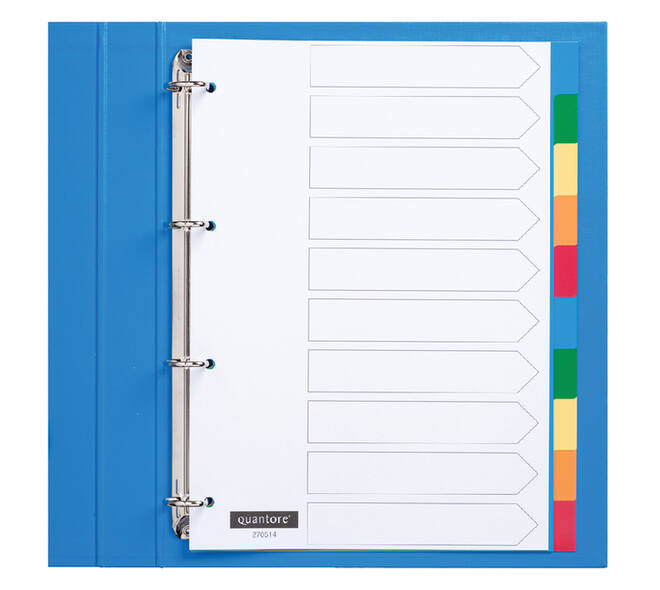 Tabbladen Quantore 4-gaats 10-delig assorti tabs PP