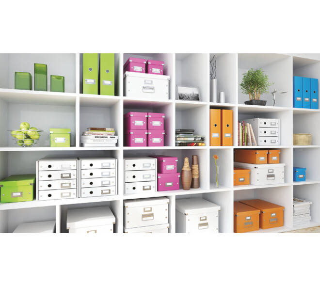 Sorteerbox Leitz WOW Click & Store 280x100x370mm gerecycled karton wit