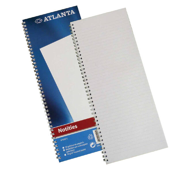 Notitieboek Djois Atlanta enkelvoudig 330x135mm 100 pagina's blauw