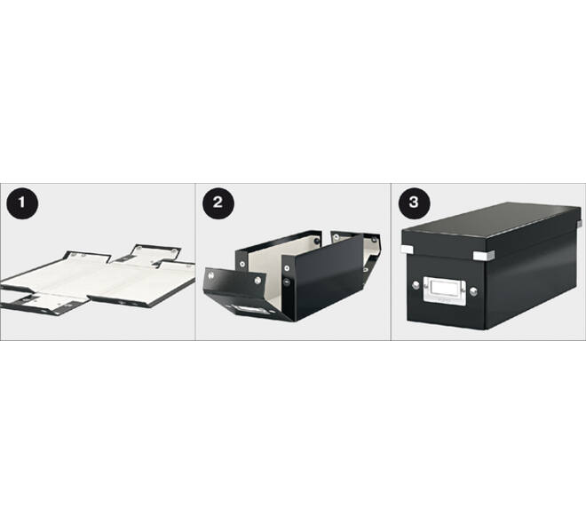 DVD-opbergdoos Leitz Click & Store WOW  gerecycled karton 206x147x352mm zwart