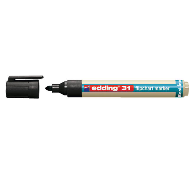 Viltstift edding 31 EcoLine voor flipover rond 1.5-3mm zwart