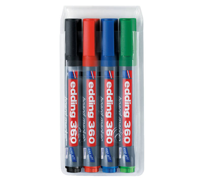Whiteboardmarker edding 360 rond 1.5-3mm assorti 4 stuks