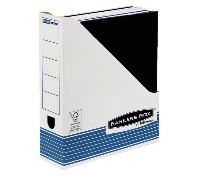 Tijdschriftcassette Bankers Box System A4  wit blauw