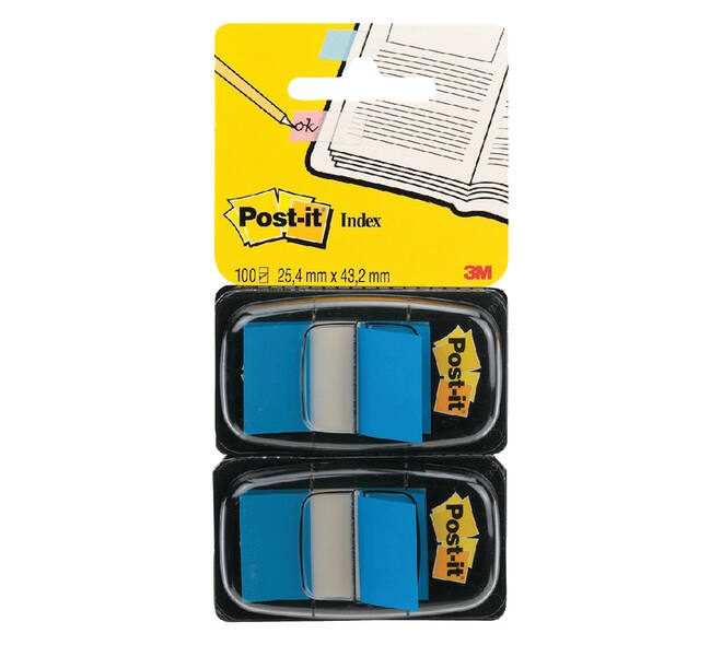Indextabs Post-it 680 25.4x43.2mm duopack blauw 2x 50 tabs