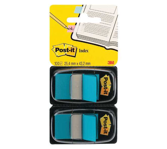 Indextabs Post-it 680 25.4x43.2mm duopack blauw 2x 50 tabs
