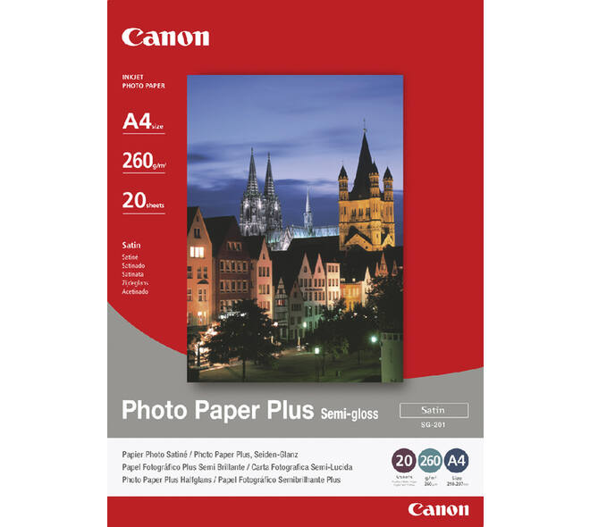 Inkjetpapier Canon SG-201 A4 260gr semi glossy 20 vel