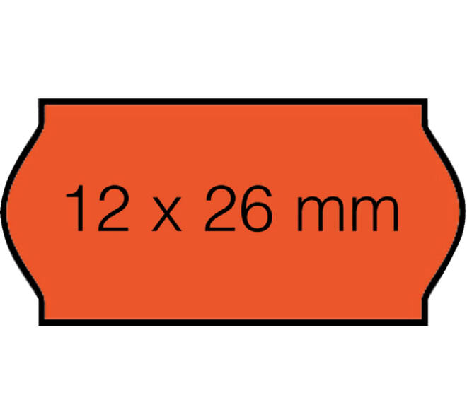 Prijsetiket 12x26mm Sato Samark permanent fluor rood 1500 stuks