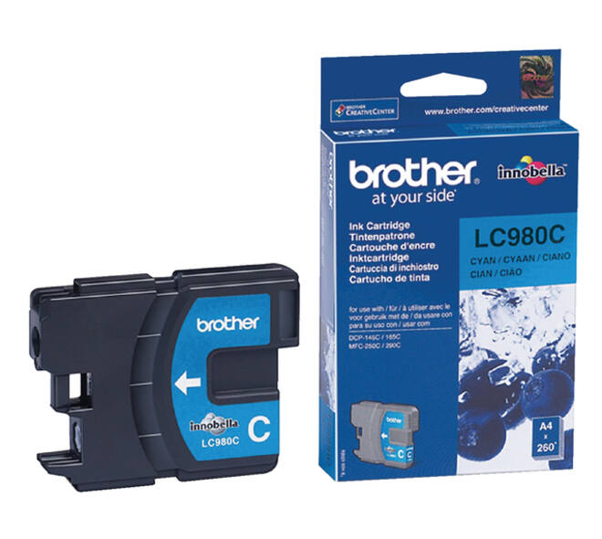 Inktcartridge Brother LC-980C blauw