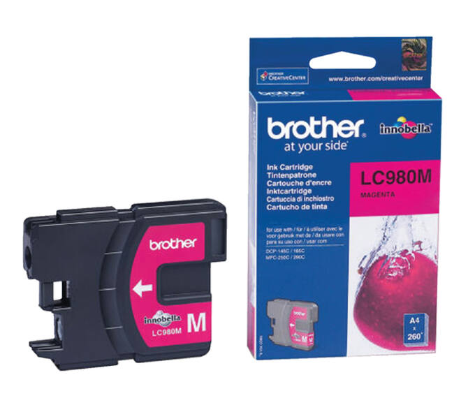 Inktcartridge Brother LC-980M rood