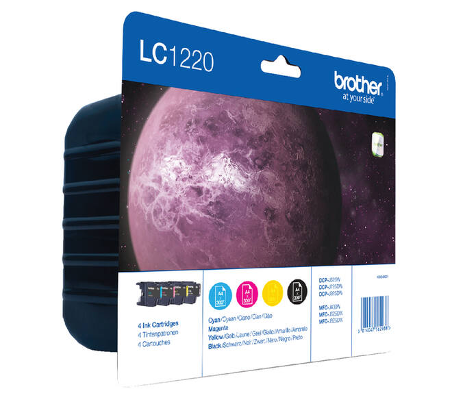 Inktcartridge Brother LC-1220VALBP zwart + 3 kleuren
