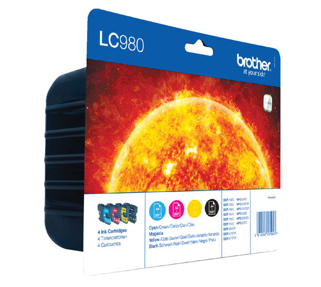 Inktcartridge Brother LC-980VALBP zwart + 3 kleuren