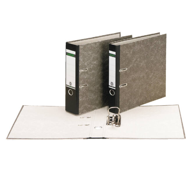 Ordner Leitz 1080 klassiek gewolkt 180° 80mm karton A4 zwart