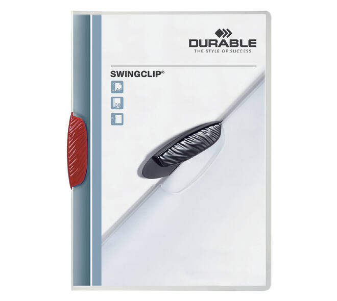Klemmap Durable Swingclip 30 vellen rood