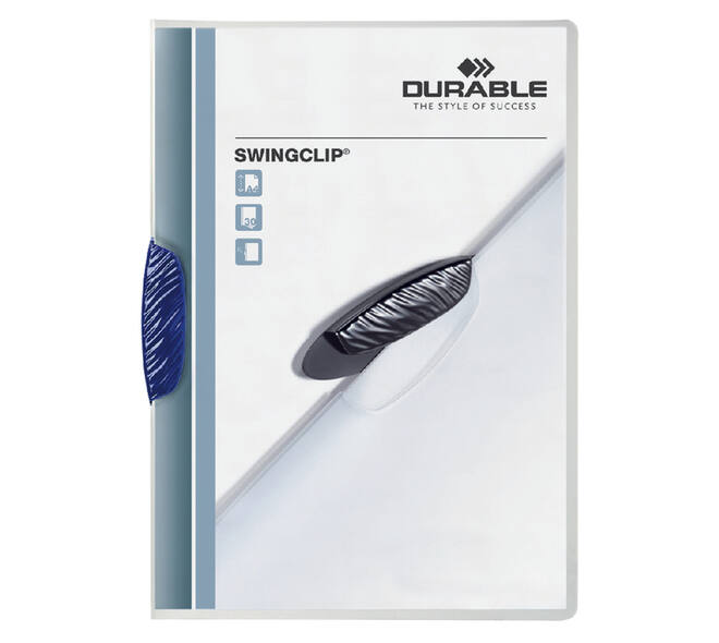Klemmap Durable Swingclip 30 vellen blauw