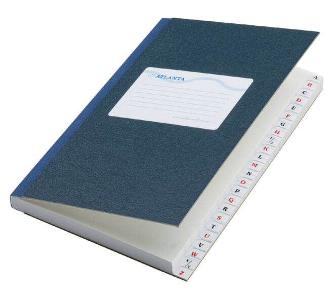Register Djois Atlanta 165x105mm lijn 192blz met alfabet blauw