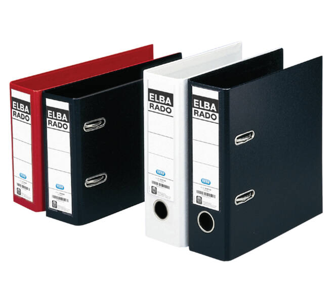 Ordner Elba Rado Plast A5 dwars 75mm pvc zwart
