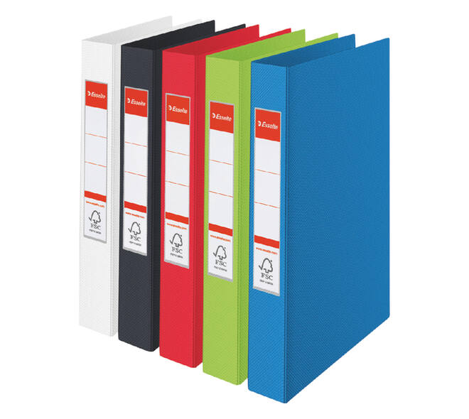 Ringband Esselte Standaard A4 25mm 30% gerecycled PP folie assorti