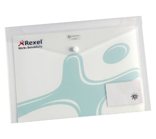 Enveloptas Rexel ice A4 + visitekaart transparant 5 stuks
